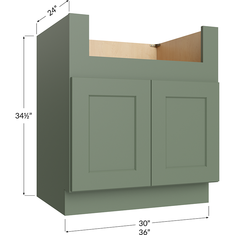 Farm Sink Base Cabinet - 36W x 34-1/2H x 24D - 2 Doorss