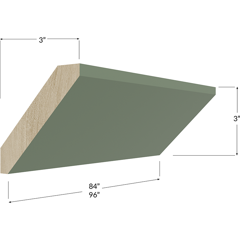 Large Angle Crown Moulding - 96W x 3H x 3D