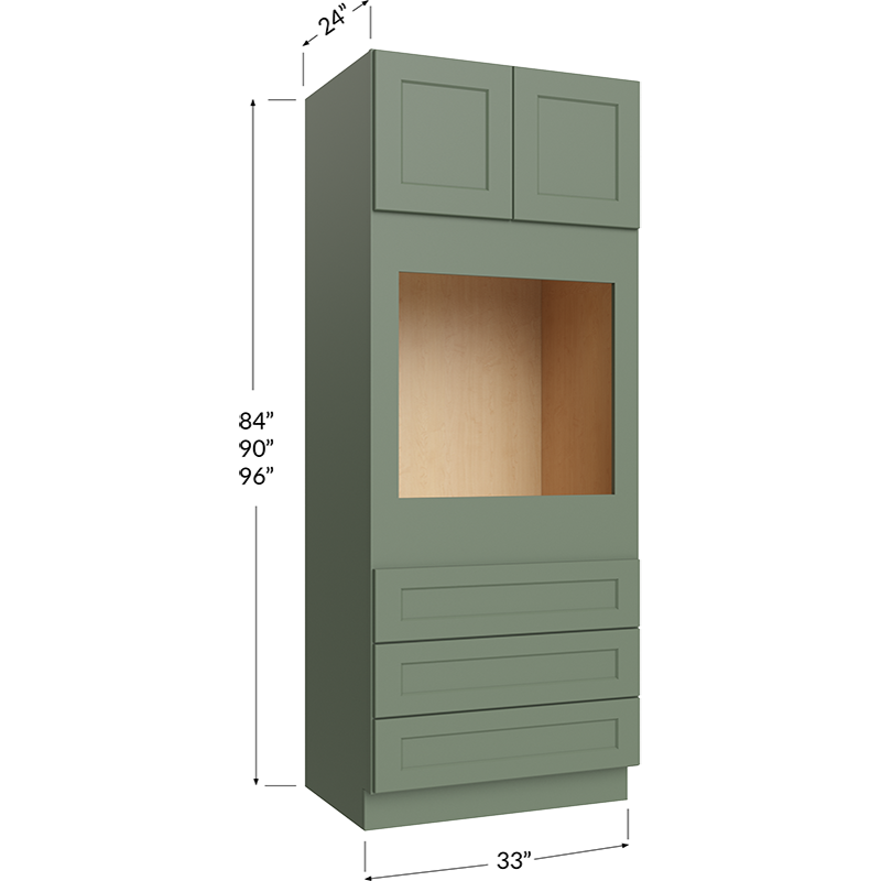 Universal Oven Cabinet - 33W x 84H x 24D - 2 Doors- 3 Drawers