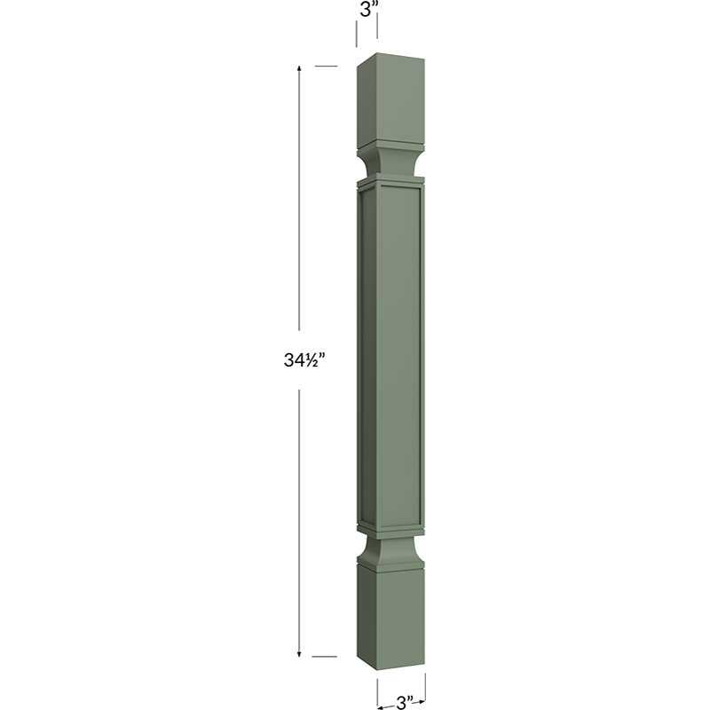 Square Decorative Leg - 3W x 34-1/2H x 3D