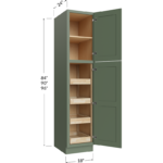 Four Rollout Shelf Utility Cabinet - 18W x 84H x 24D - 2 Doors, 1 Shelf, 4 Roll Out Shelves