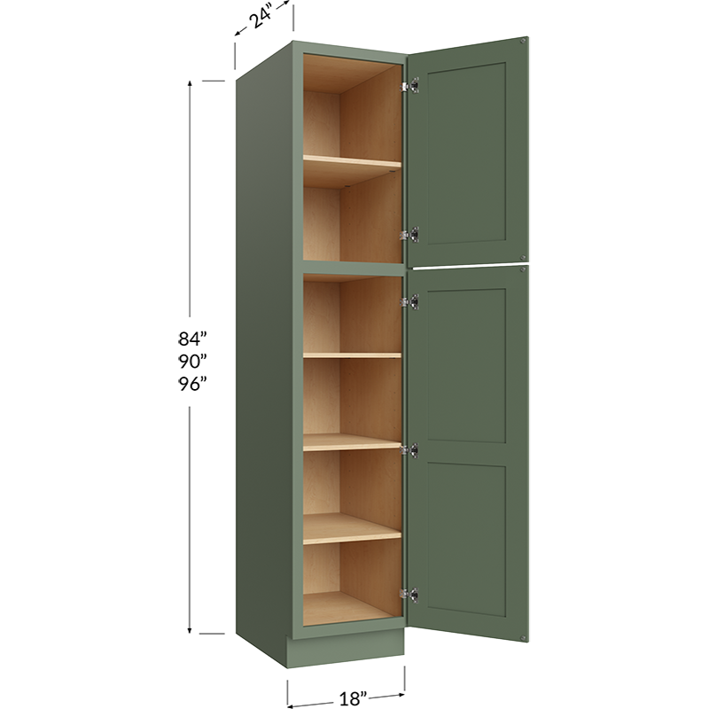Utility Cabinet - 18W x 84H x 24D - 2 Doors, 4 Shelves