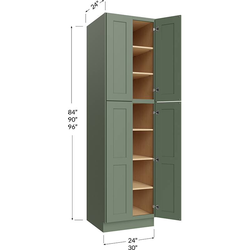 Utility Cabinet - 30W x 84H x 24D 4 Doors, 4 Shelves