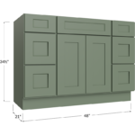 Vanity Double Drawer Combo Base Cabinet - 48W x 34-1/2H x 21D - 1 Doors, 6 Drawers, 1 False Drawers