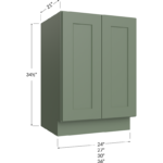 Vanity Full Height Door Sink Base Cabinet - 24W x 34-1/2H x 21D - 2 Full Height Doors