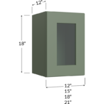 Stacker Wall Glass Door Cabinet with Finished Interior - 12W x 18H x 12D - 1 Door