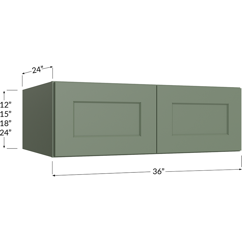 Wall Refrigerator Cabinet - 36W x 15H x 24D - 2 Doors