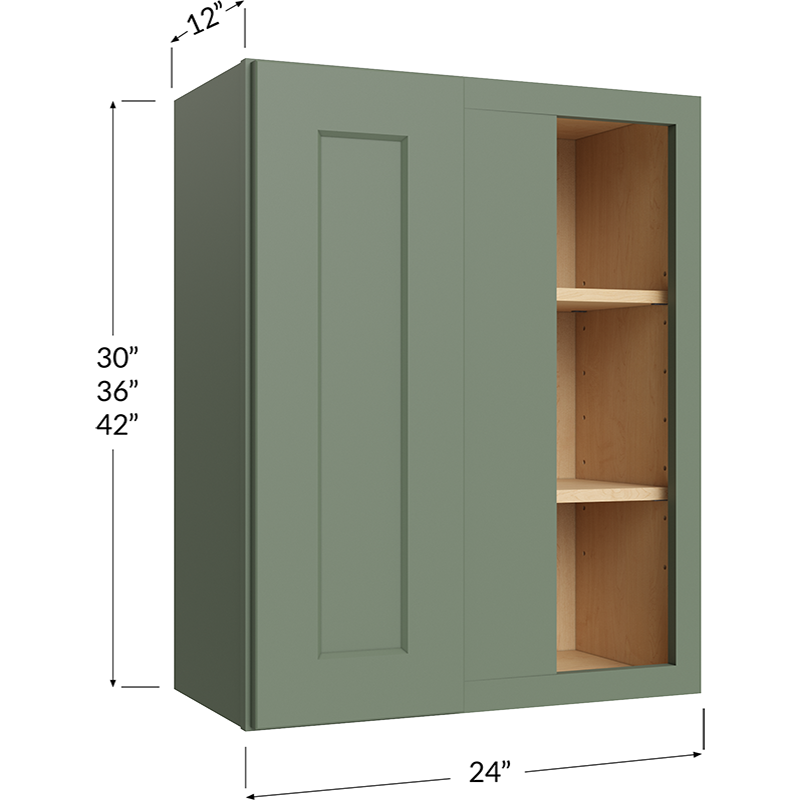 Wall Blind Corner Cabinet - 24W x 30H x 12D - 1 Door, 2 Shelves