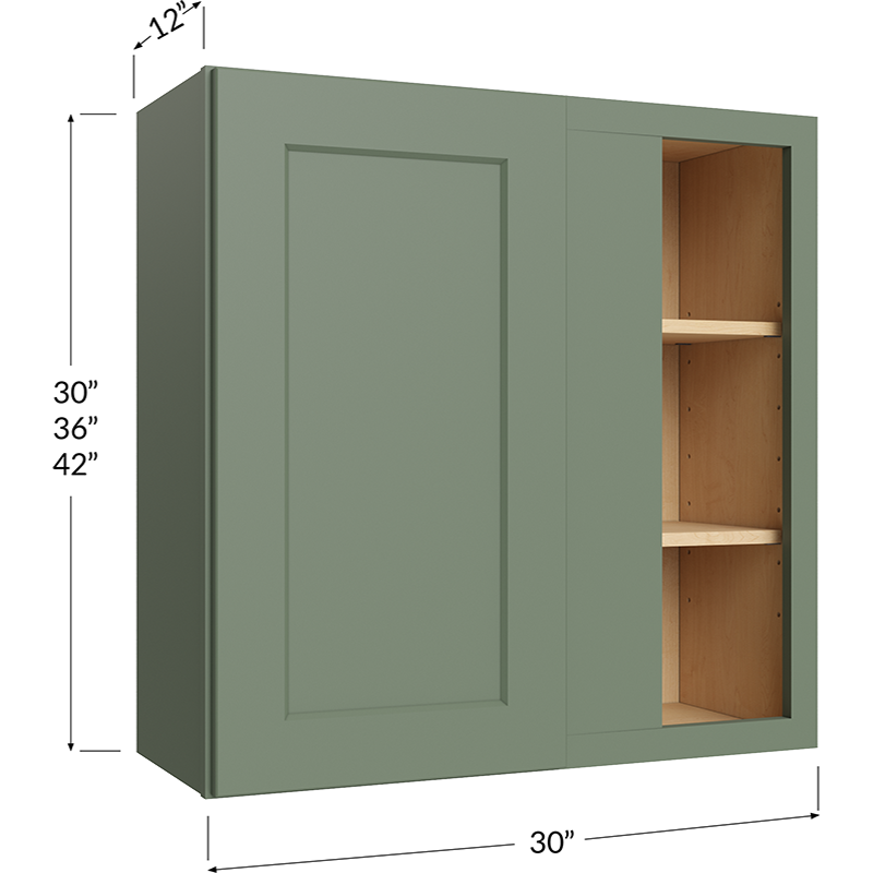 Wall Blind Corner Cabinet - 30W x 36H x 12D - 1 Door, 2 Shelves