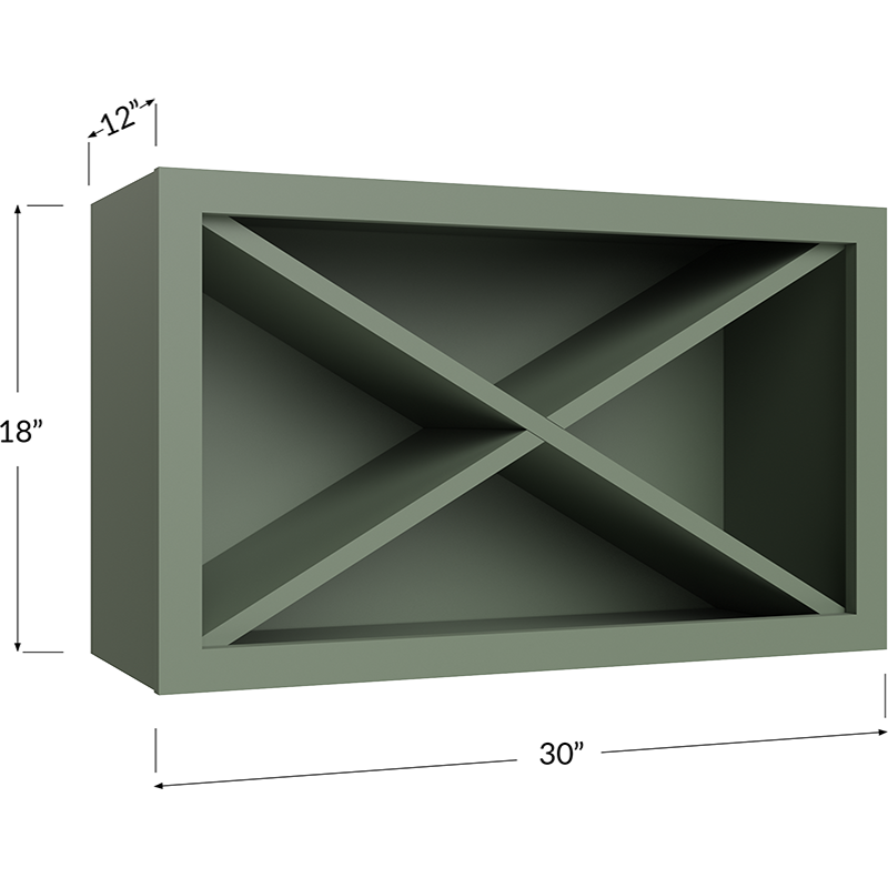 Wine X Rack Wall Cabinet Kit - 30W x 18H x 12D