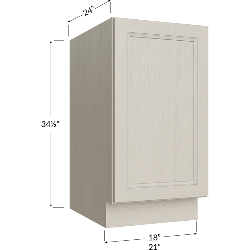 Full Height Door Base with Double Trashcan Pullout - 21W x 34-1/2H x 24D - 1 Door, 2 Trashcan Pullouts