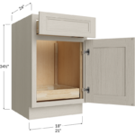 One Rollout Shelf Base Cabinet - 18W x 34-1/2H x 24D - 1 Door, 1 Drawer, 1 Roll out Shelf