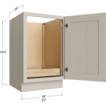Full Height Door One Rollout Shelf Base Cabinet - 18W x 34-1/2H x 24D - 2 Doors, 1 Rollout Shelf