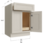 One Rollout Shelf Base Cabinet - 24W x 34-1/2H x 24D - 2 Doors, 1 Drawer, 1 Roll out Shelf