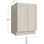 Full Height Door Base Cabinet - 24W x 34-1/2H x 24D - 2 Doors, 1 Shelf