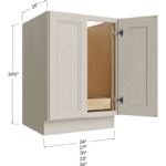 Full Height Door One Rollout Shelf Base Cabinet - 24W x 34-1/2H x 24D - 2 Doors, 1 Rollout Shelf