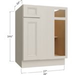 Blind Base Corner Cabinet - 27W x 34-1/2H x 24D - 1 Door, 1 Drawer, 1 Shelf