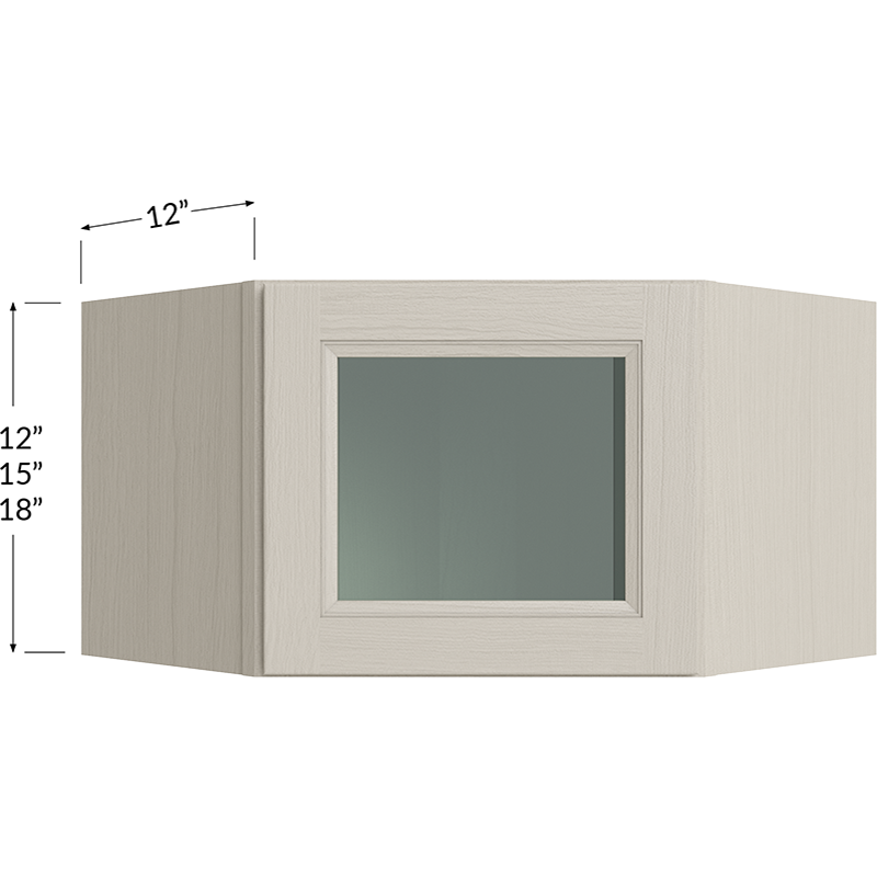 Stacker Wall Glass Door Cabinet with Finished Interior - 24W x 15H x 12D - 1 Door