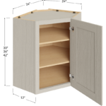 Wall Diagonal Corner Cabinet - 24W x 30H x 12D - 1 Door, 2 Shelves
