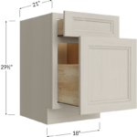 Two Drawer File Base Cabinet - 18W x 29-1/2H x 21D - 2 drawers