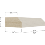 Shaker Light Rail Moulding - 96W x 1-1/2H x 3/4D