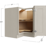 Base Easy Reach Cabinet with Two Lazy Susan Trays - 33W x 34-1/2H x 24D - 1 Door, 1 Shelf