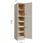 Four Rollout Shelf Utility Cabinet - 18W x 84H x 24D - 2 Doors, 1 Shelf, 4 Rollout Shelves