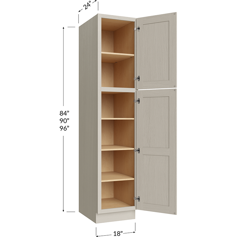 Utility Cabinet - 18W x 84H x 24D - 2 Doors, 4 Shelves