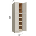 Four Rollout Shelf Utility Cabinet - 24W x 84H x 24D - 4 Doors, 1 Shelf, 4 Rollout Shelves