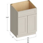 Vanity Sink Base Cabinet - 24W x 34-1/2H x 21D - 2 Doors, 1 False Drawer