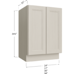 Vanity Full Height Door Sink Base Cabinet - 24W x 34-1/2H x 21D - 2 Full Height Doors