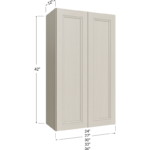Wall Cabinet - 24W x 42H x 12D - 2 Doors, 3 Shelves