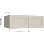 Wall Refrigerator Cabinet - 36W x 12H x 24D - 2 Doors