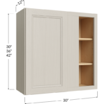 Wall Blind Corner Cabinet - 30W x 30H x 12D - 1 Door, 2 Shelves