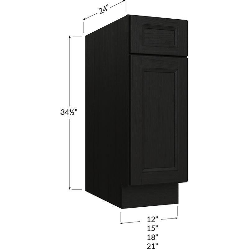 Base Cabinet - 21W x 34-1/2H x 24D - 1 Door, 1 Drawer, 1 Shelf