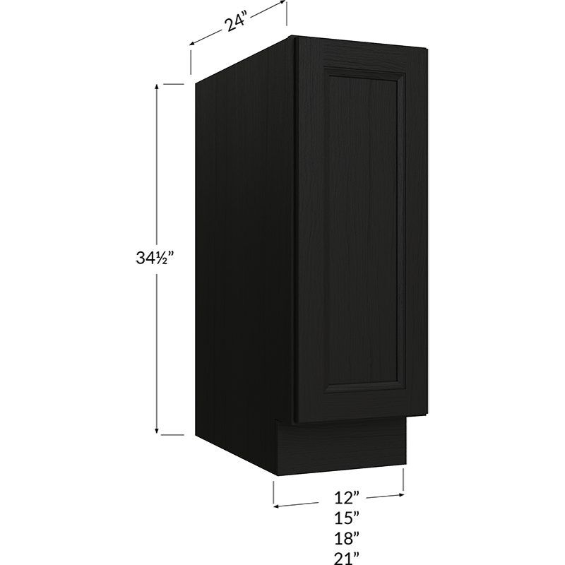 Full Height Door Base Cabinet - 21W x 34-1/2H x 24D - 1 Door, 1 Shelf