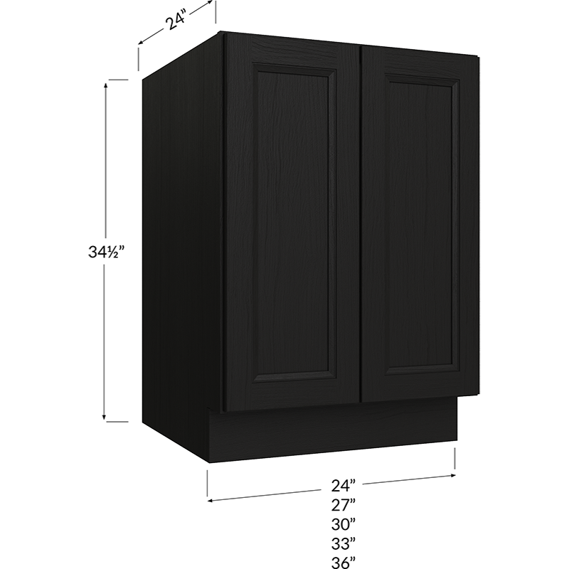 Full Height Door Base Cabinet - 27W x 34-1/2H x 24D - 2 Doors, 1 Shelf
