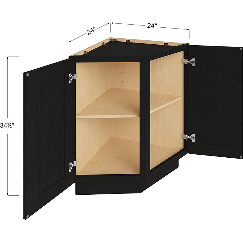 Base End Cabinet - 24W x 34-1/2H x 24D - 2 Door, 2 Shelves