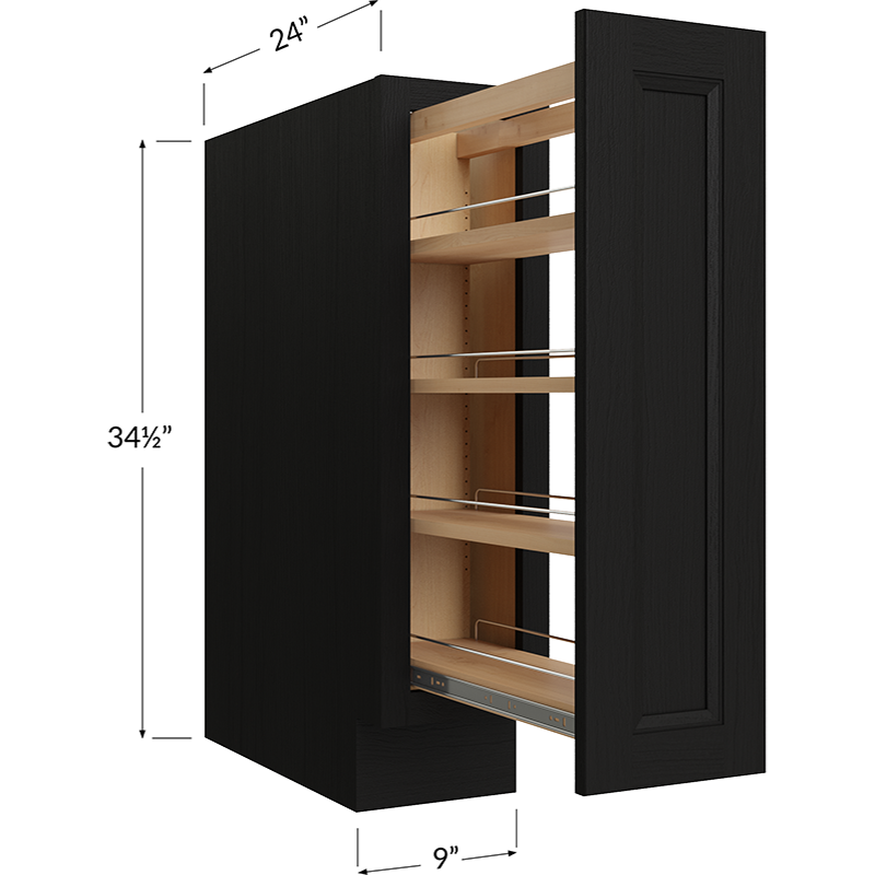 Base with Shelf Pullout - 9W x 34-1/2H x 24D - 1 Door, 1 Pull Out