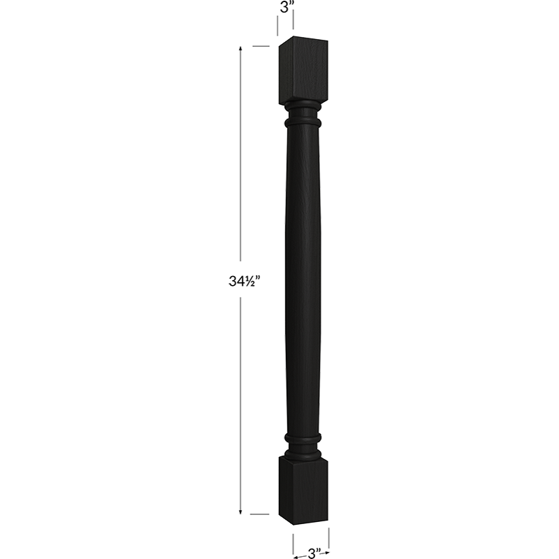 Classic Decorative Leg - 3W x 34-1/2H x 3D