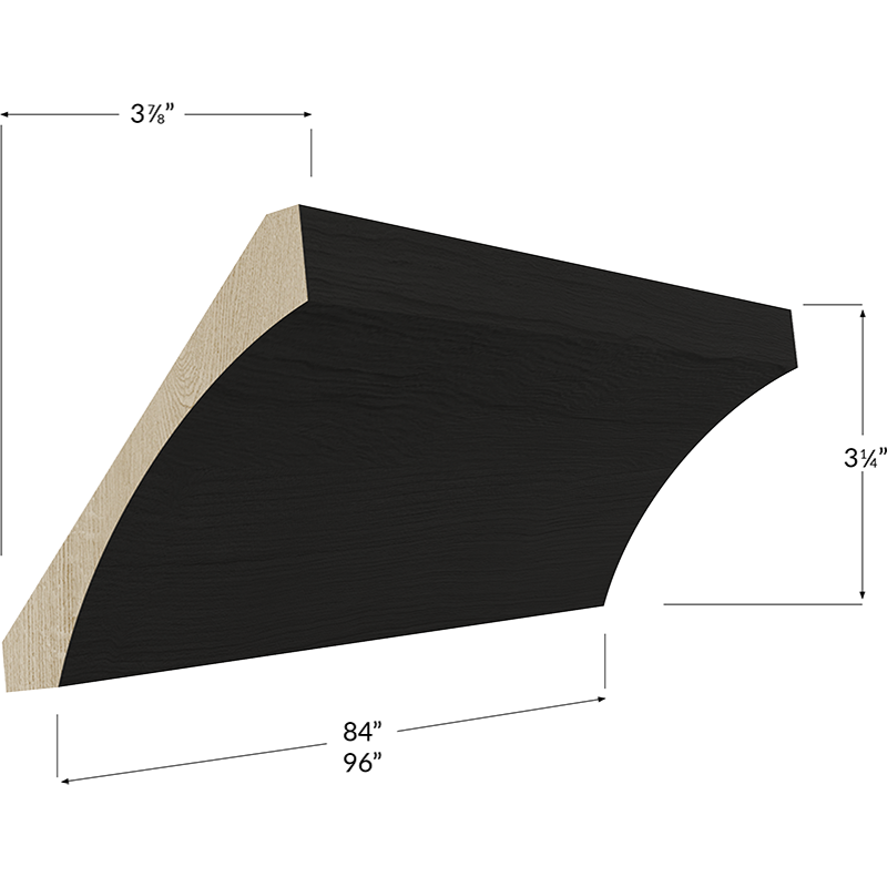 Cove Crown Moulding - 96W x 3-1/4H x 3-7/8D