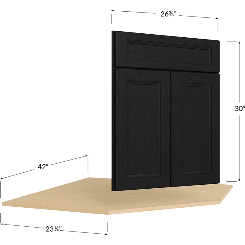 42" Diagonal Corner Sink - 42W x 34-1/2H x 23-1/4D