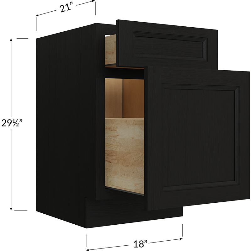Two Drawer File Base Cabinet - 18W x 29-1/2H x 21D - 2 drawers