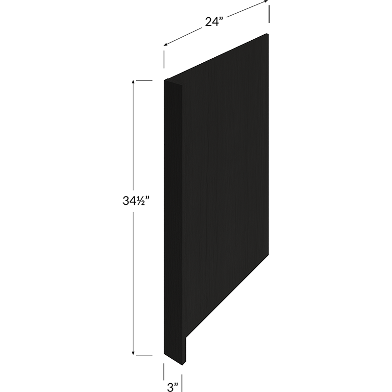 Dishwasher Return Panel - 3W x 34-1/2H x 24D (Panel Width 1/2")