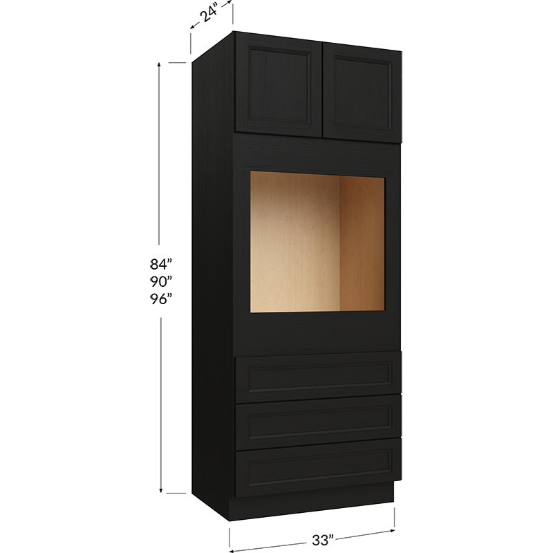 Universal Oven Cabinet - 33W x 90H x 24D - 2 Doors, 3 drawers