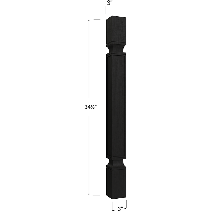 Square Decorative Leg - 3W x 34-1/2H x 3D