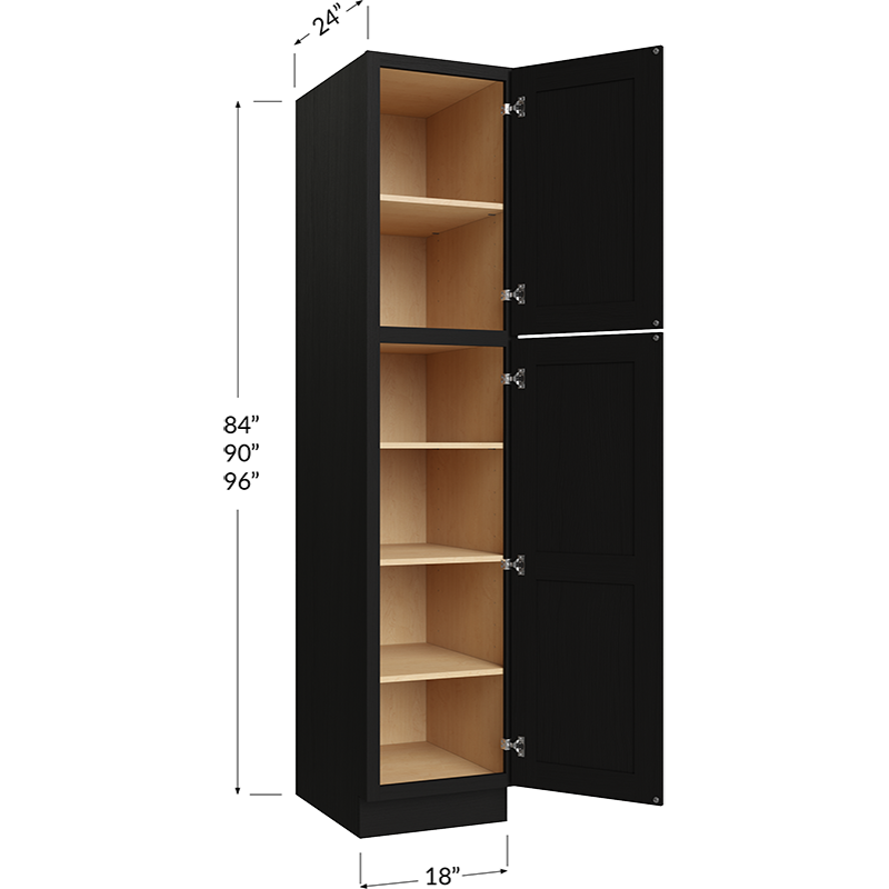 Utility Cabinet - 18W x 84H x 24D - 2 Doors, 4 Shelves