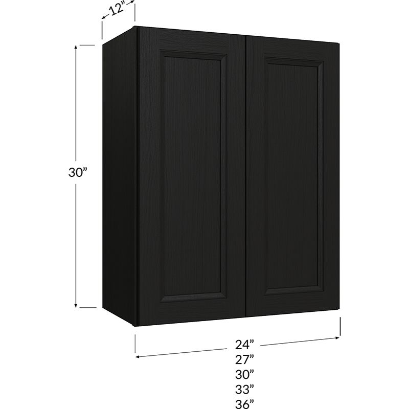 Wall Cabinet - 33W x 30H x 12D - 2 Door, 2 Shelves