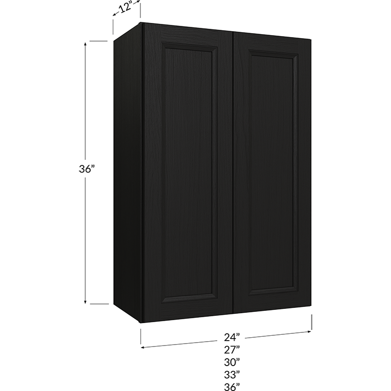 Wall Cabinet - 30W x 36H x 12D - 2 Door, 2 Shelves