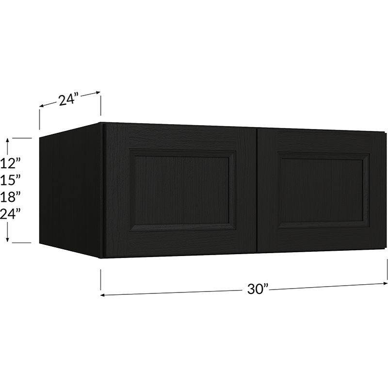Wall Refrigerator Cabinet - 30W x 15H x 24D - 2 Doors